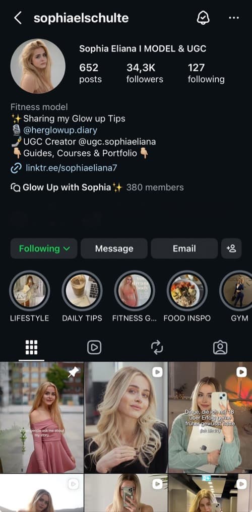 Sophia's Instagram — 34.3K Followers